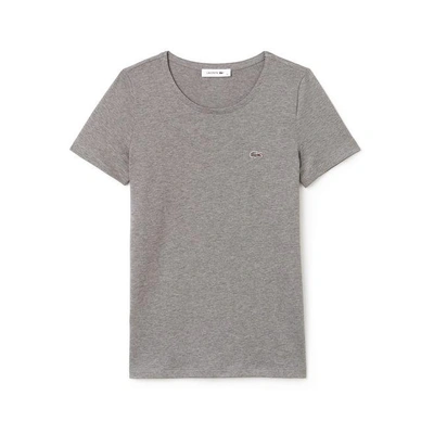 Lacoste Women's Crew Neck Flowing Cotton Jersey T-shirt In Grey