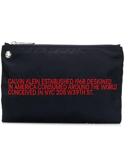 Calvin Klein 205w39nyc Branded Small Pouch In Blue