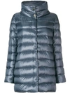 Herno High Collar Padded Coat In Grey