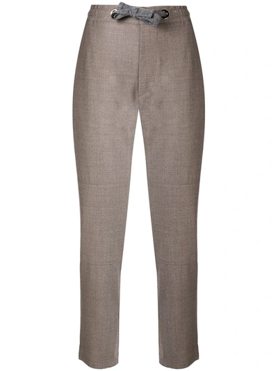 Eleventy Loose Fit Track Trousers In Neutrals