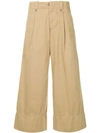 Kolor Wide Leg Cropped Trousers In Brown