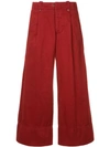 Kolor Wide Leg Cropped Trousers - Red