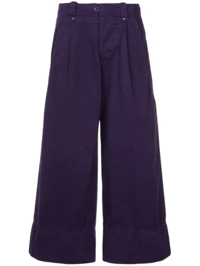 Kolor Wide Leg Cropped Trousers - Purple