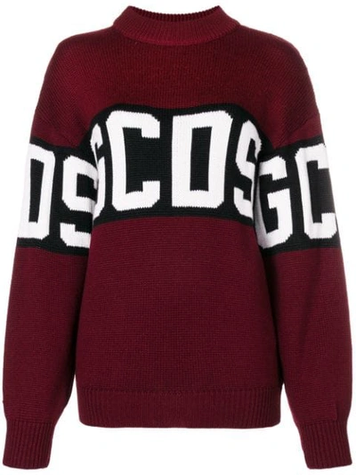Gcds Logo Intarsia Jumper In Red