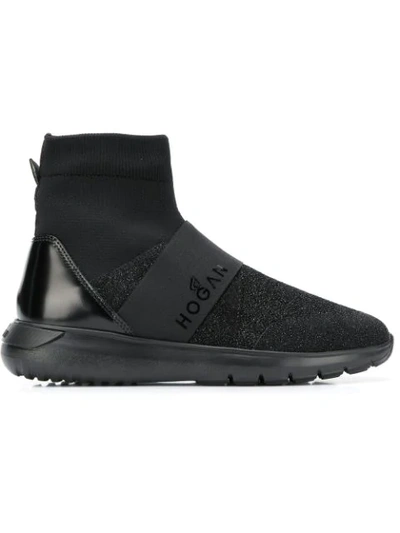 Hogan Ankle Sock Sneakers In Nero