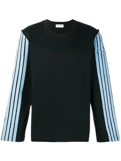 Dima Leu Striped Sleeves Sweatshirt In Black