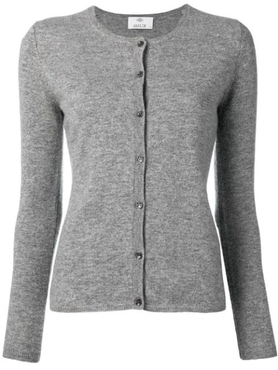 Allude Round Neck Cardigan In Grey