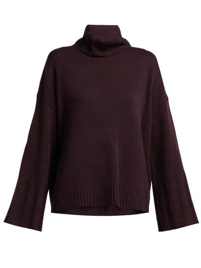 Nili Lotan Rowan Turtleneck Cashmere Jumper In Fig