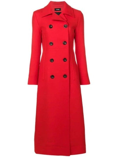Kwaidan Editions Double-breasted Wool Coat In Red