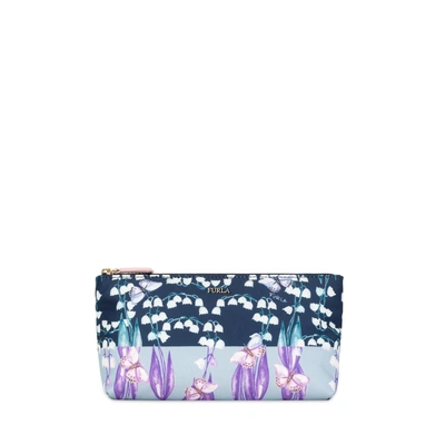Furla Bloom Cosmetic Case Toni Blu In Multicolour