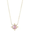 Anzie Dew Drop 14k Yellow Gold & Malaya Garnet Pendant Necklace In Pink