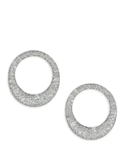 Anita Ko 18k White Gold & Diamonds Galaxy Hoop Earrings