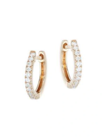 Anita Ko 18k Rose Gold Small Diamond Huggie Earrings