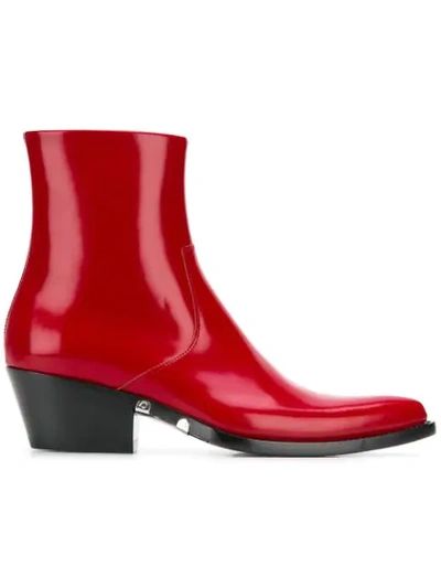 Calvin Klein 205w39nyc Tiesa Ankle Boots In Red