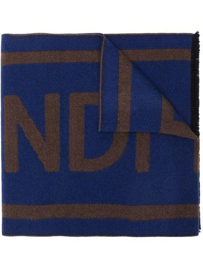 Fendi Logo Jacquard-weave Scarf - Blue