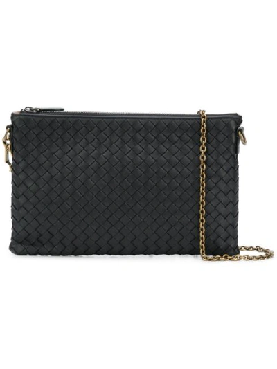 Bottega Veneta Intrecciato Weave Chain Pouch In Black