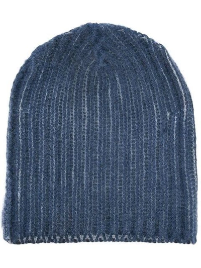 Warm-me Ribbed Knit Beanie - Blue
