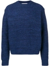 Msgm Chunky Mesh Knit Sweater - Blue