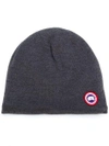 Canada Goose Logo Embroidered Beanie - Grey