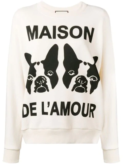 Gucci Oversize Sweatshirt With Bosco And Orso In White