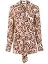 Chloé Printed Blouse In Brown