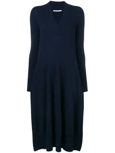 Agnona V-neck Knitted Dress - Blue