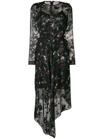 Preen By Thornton Bregazzi Sally Floral Printed Dress In Black