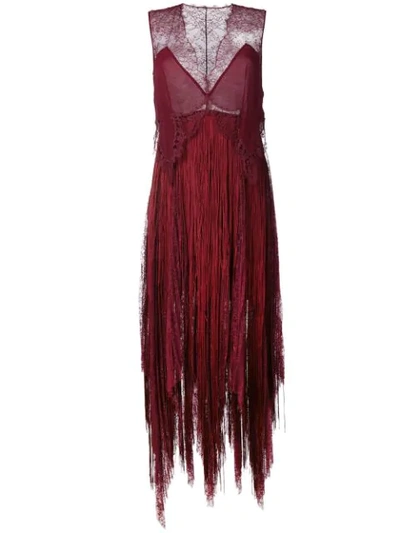 Givenchy Pleated Midi Dress - Red