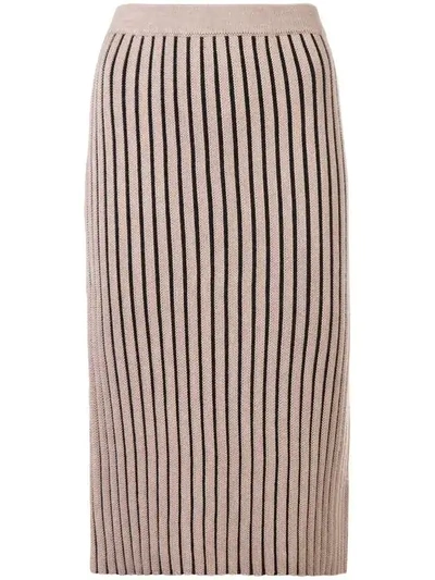 Victoria Victoria Beckham Fitted Knit Skirt - Neutrals