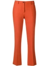 Pt01 Flared Cropped Trousers In Orange