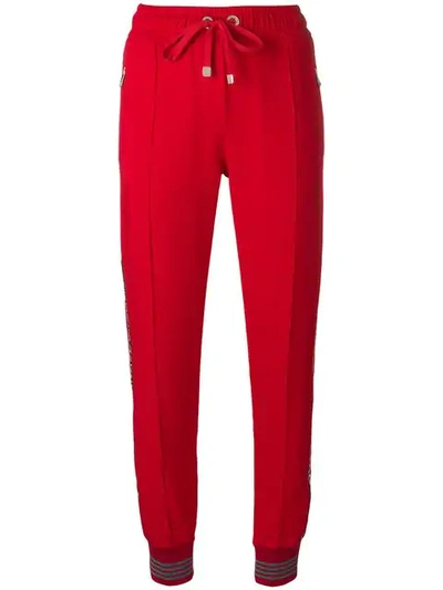 Dolce & Gabbana Logo Stripe Track Pant In Red