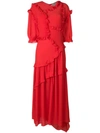 Preen By Thornton Bregazzi Cassidy Frilled Dress In Red