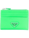 Prada Logo Wallet In Green