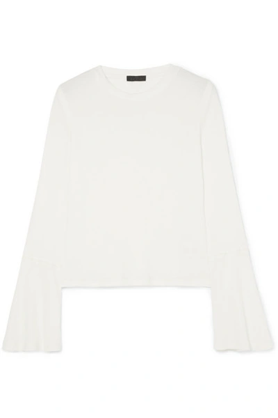 The Range Waffle-knit Stretch-jersey Top In White