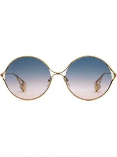 Gucci Round-frame Sunglasses In Metallic