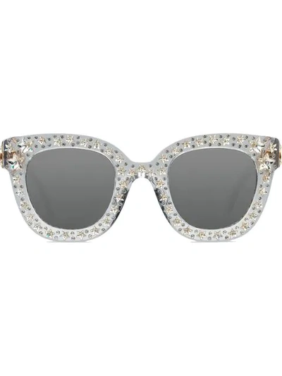 Gucci Embellished Cat-eye Sunglasses In Blue