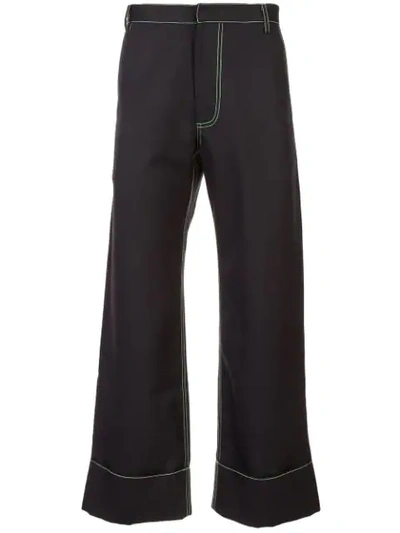 Chin Mens Patch Pocket Trousers - Black