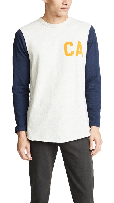 Velva Sheen Slim-fit Printed Colour-block Mélange Cotton-jersey T-shirt In Navy