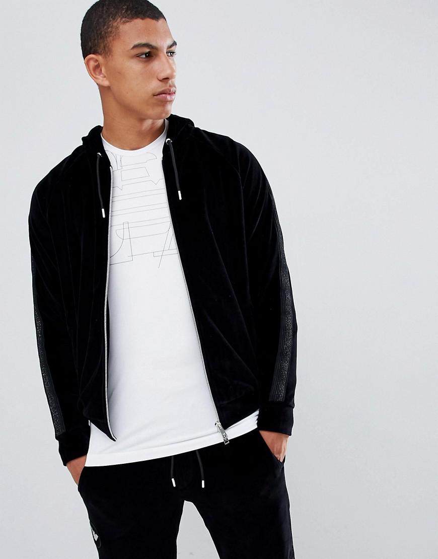 armani velour hoodie