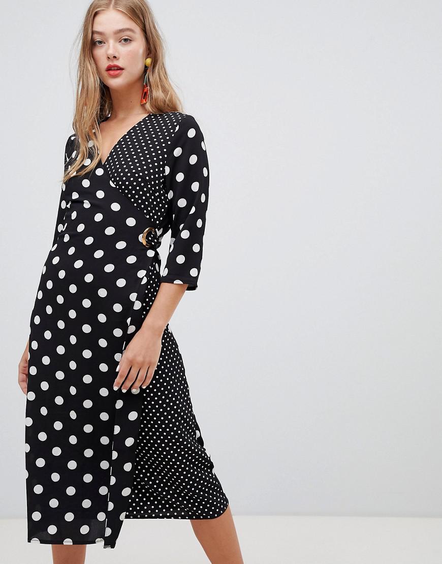 black polka dot dress new look