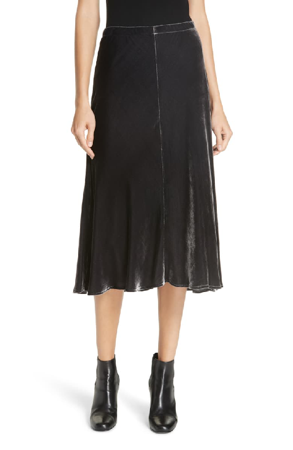 eileen fisher velvet bias skirt