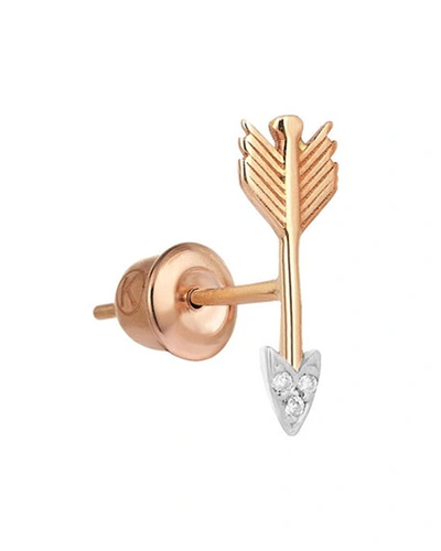 Kismet By Milka 14k Rose Gold & Diamond Sagita Stud Earring (single)