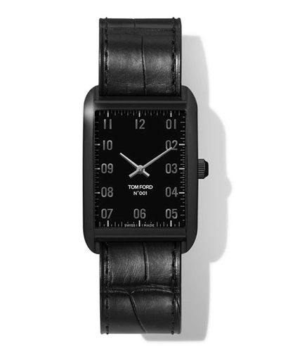 Tom Ford Men's Stainless Steel & Alligator Leather-strap Watch In Black