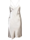 Michelle Mason Wrap Mini Dress In Metallic