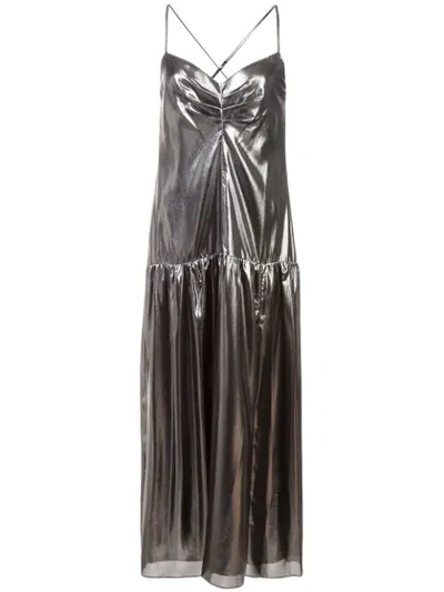 Michelle Mason Metallic Midi Dress