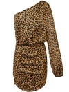 Michelle Mason One Sleeve Mini Dress In Brown