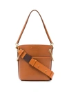 Chloé Roy Mini Calf Leather Bucket Bag, Brown In Light Brown