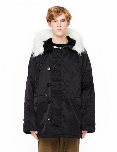 Gosha Rubchinskiy Black Fur-trimmed Alaska Parka Jacket