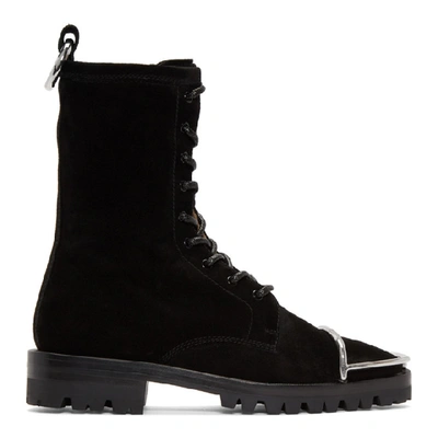 Alexander Wang Kennah Toe Guard Suede Boots In Black