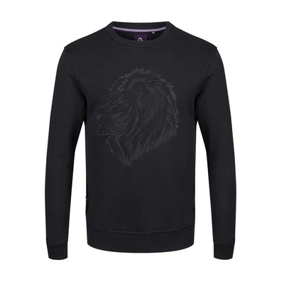 Luke 1977 Bonds Embroidery Detailed Crew Neck Sweatshirt In All Black